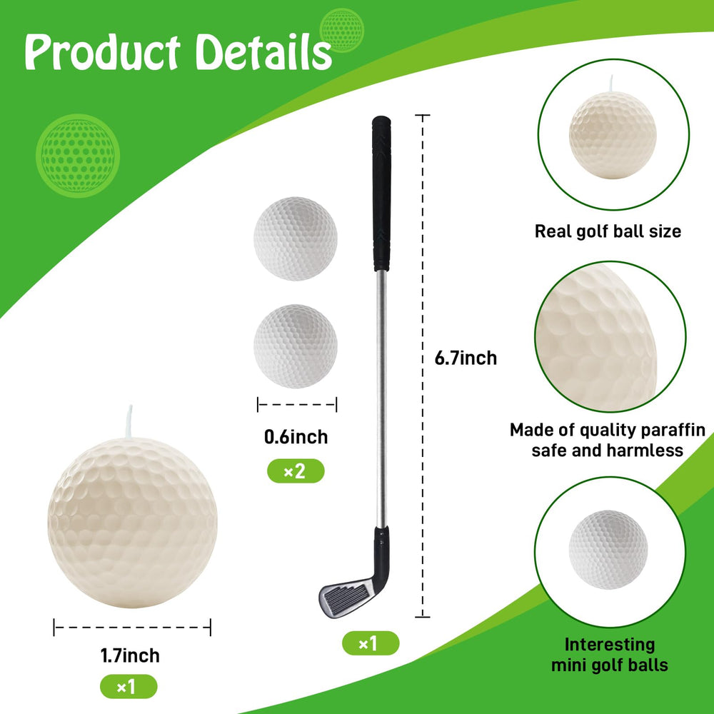Candoll mini golf club iron-style candle adds realism to golf party