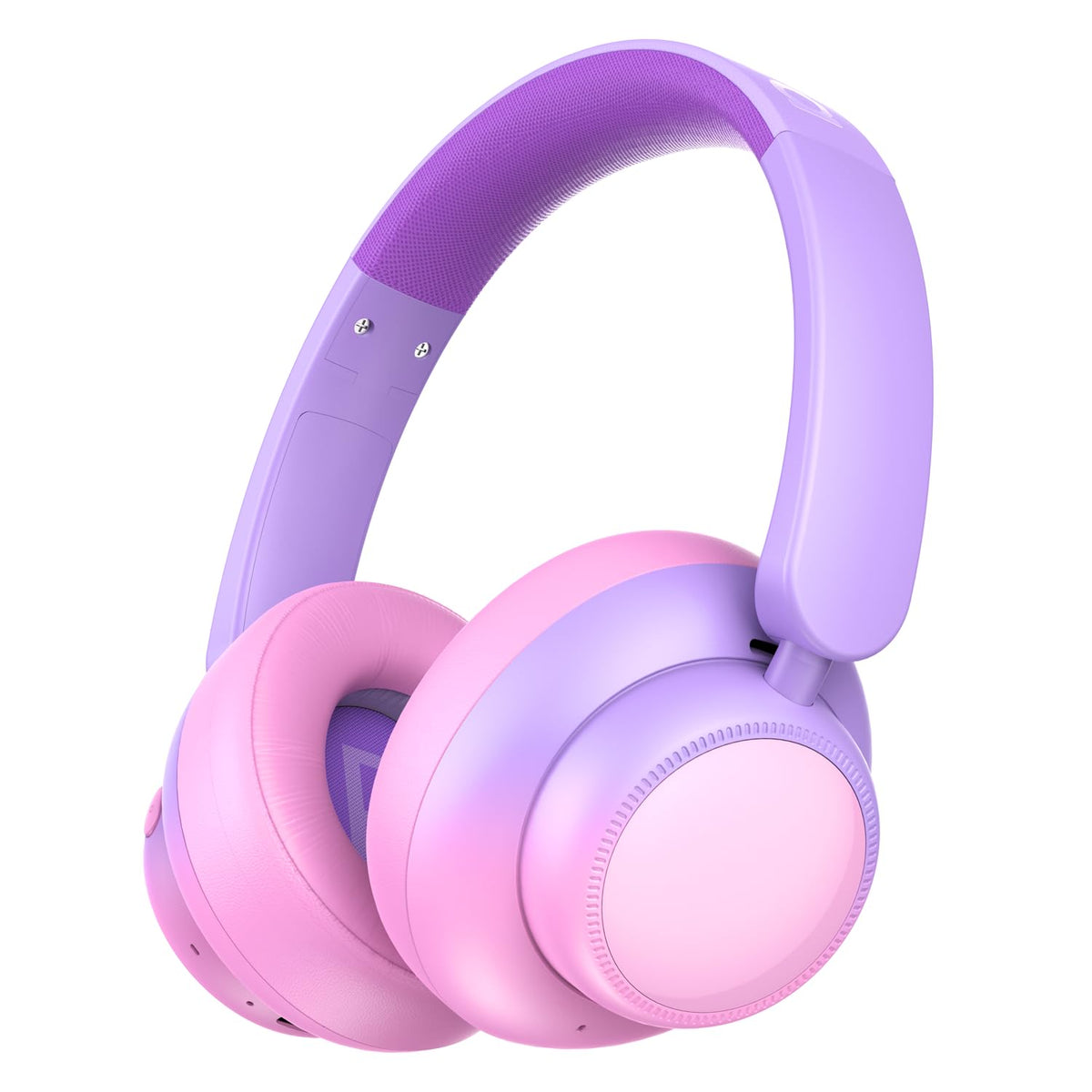 Candy Bila Active Kids headphones with gradient pink design, comfortable fit for long flights.