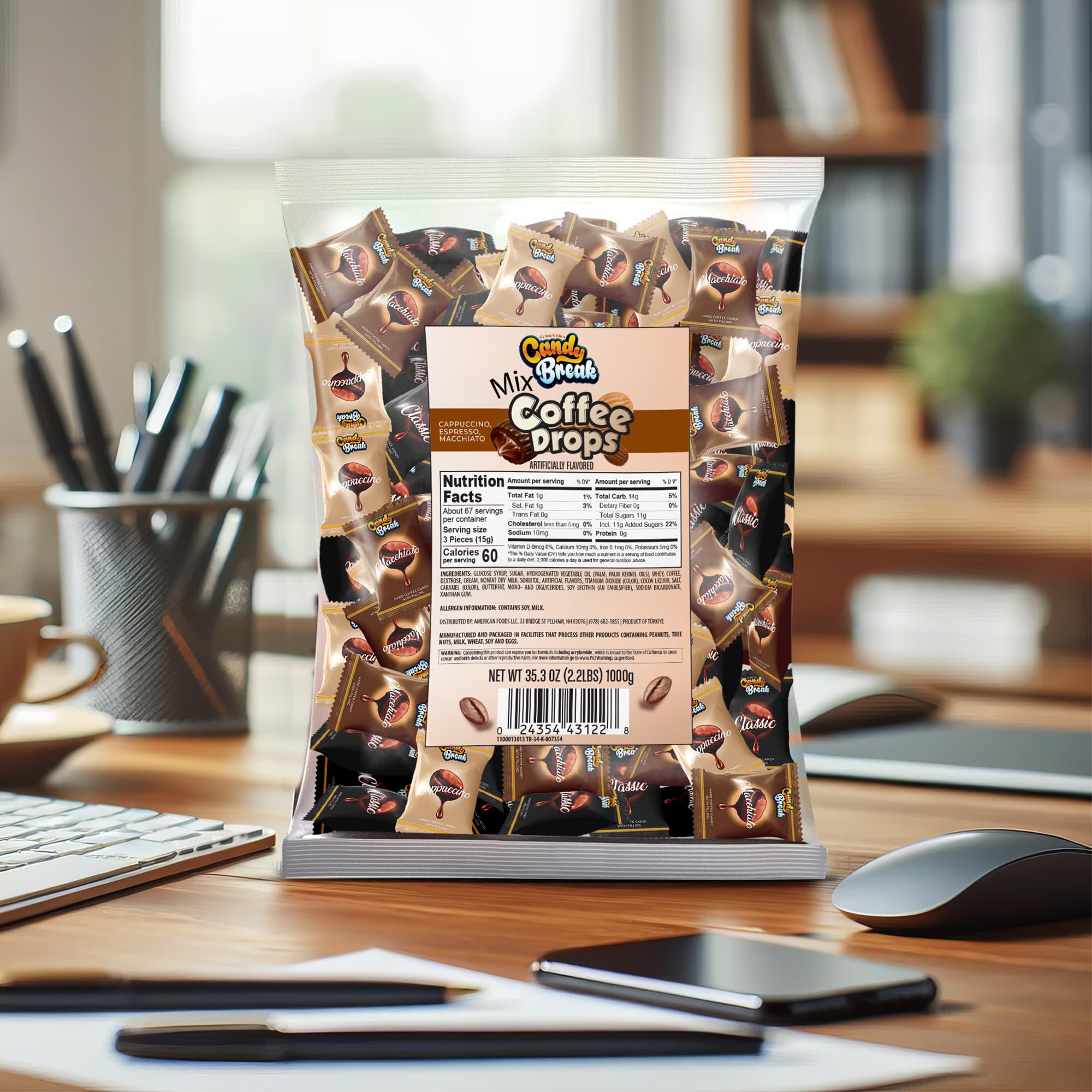 Candy Break Coffee Drops 2.2 lb Bulk Bag ideal for sharing at the office.