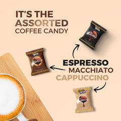 Candy Break Coffee Drops Cappuccino filling delivers a smooth, satisfying coffee moment.