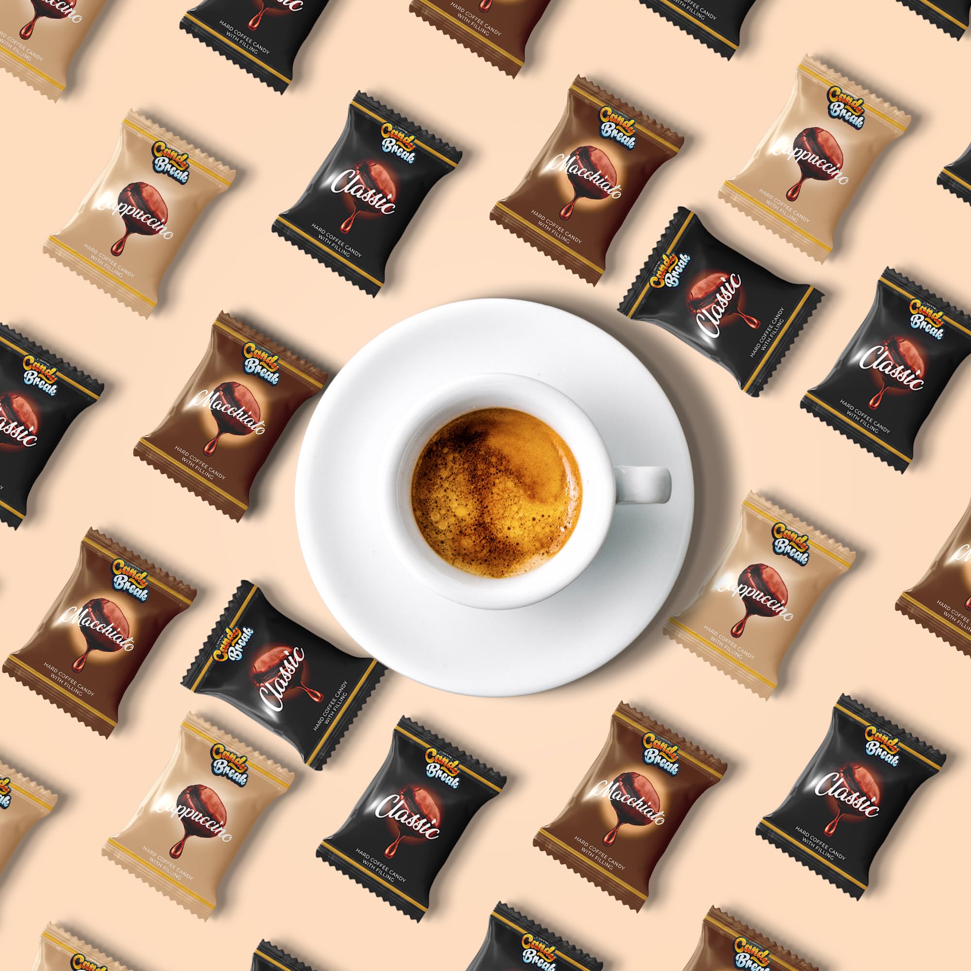 Candy Break Coffee Drops On-the-Go convenience fits in bags or pockets.