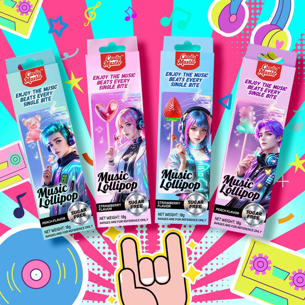 Candy Master MeCandy 4D Love Heart lollipop; sweet design with music.