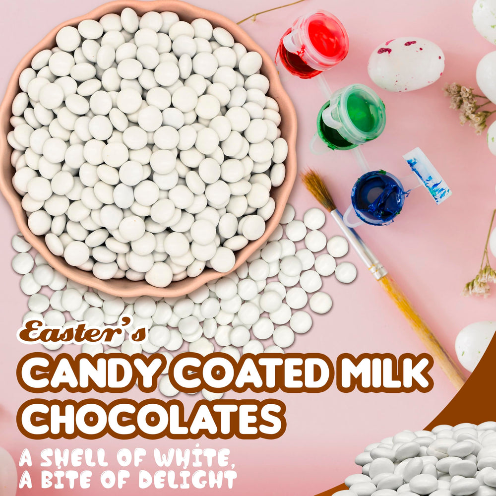 Candylish Easter candy coated milk chocolate in white shell for Easter baskets