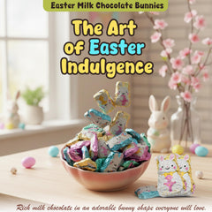 Candylish individually wrapped bunnies, preserving freshness for sharing at parties.