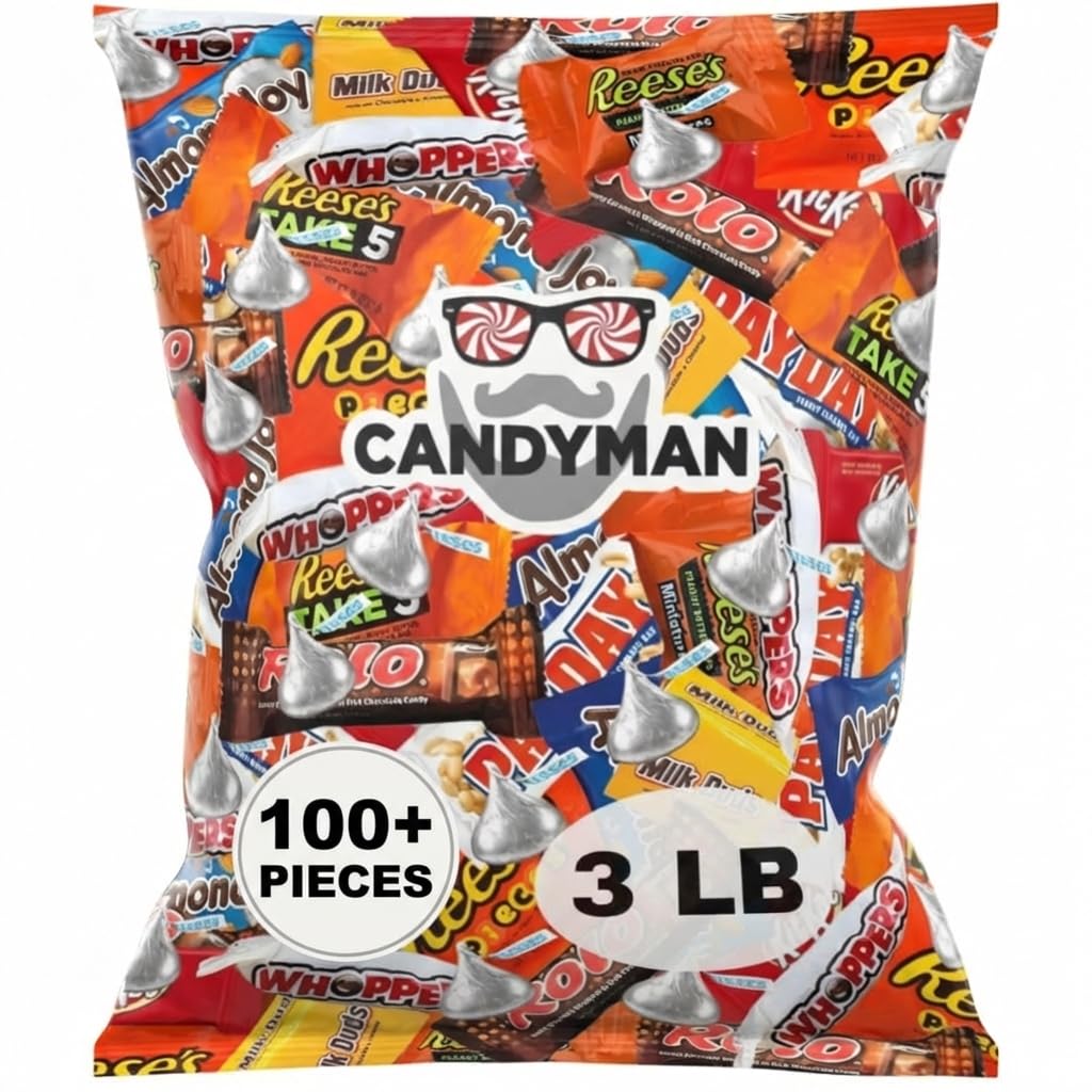 Candyman 3lb bulk chocolate minis assortment for quick office snacking.