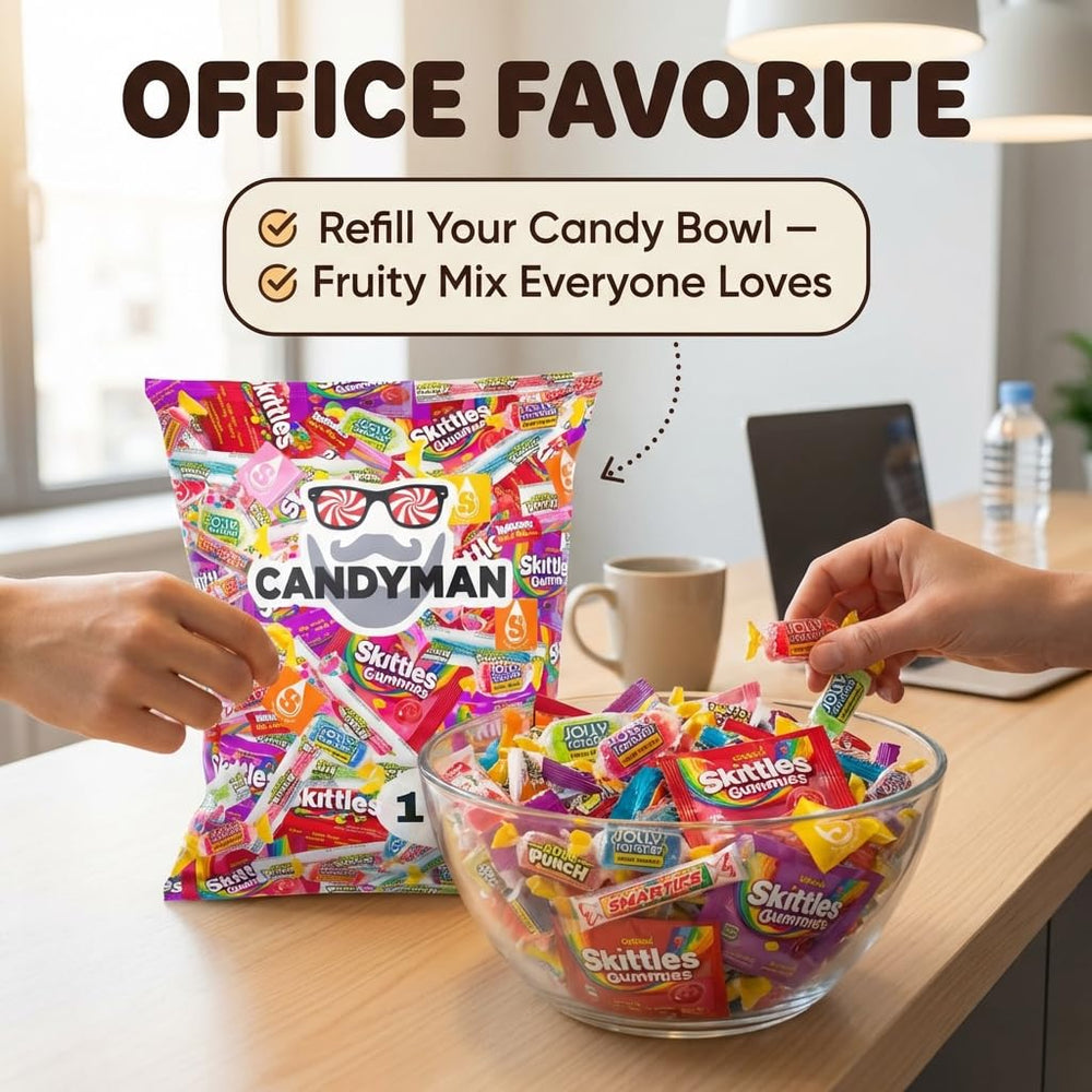 Candyman Candy Mix holiday treats arranged for Christmas or Halloween.