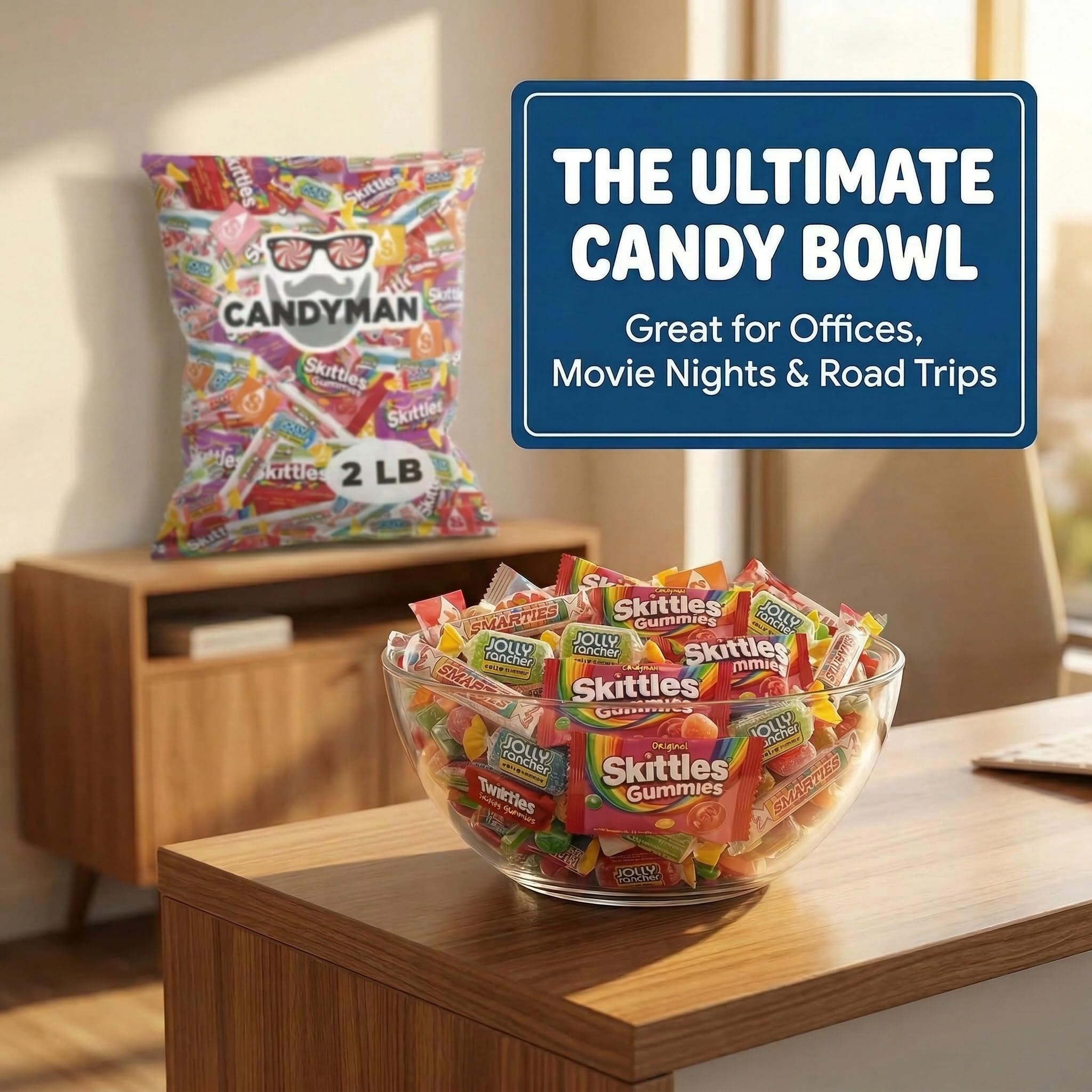 Candyman gummy, sour, hard, and chewy assortment enhances buffets.