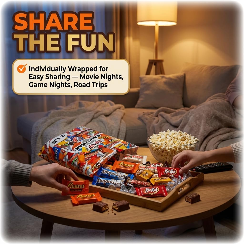 CANDYMAN individually wrapped candies ideal for sharing or on-the-go.