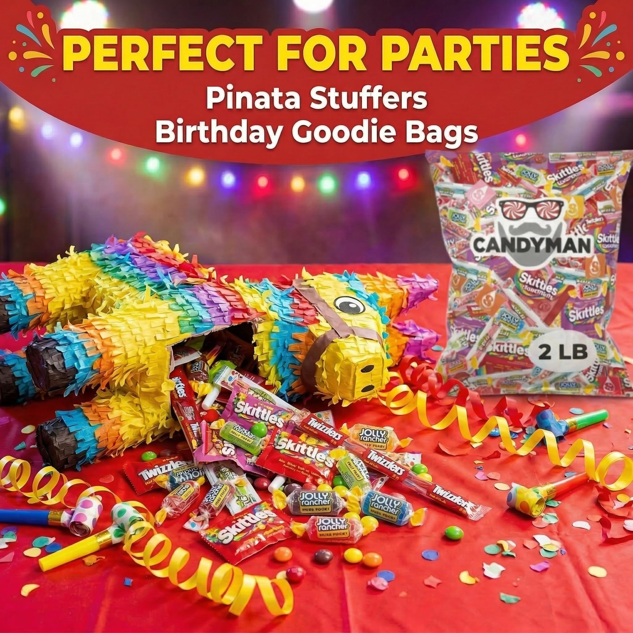Candyman individually wrapped candies ideal for goodie bags and on-the-go snacking.