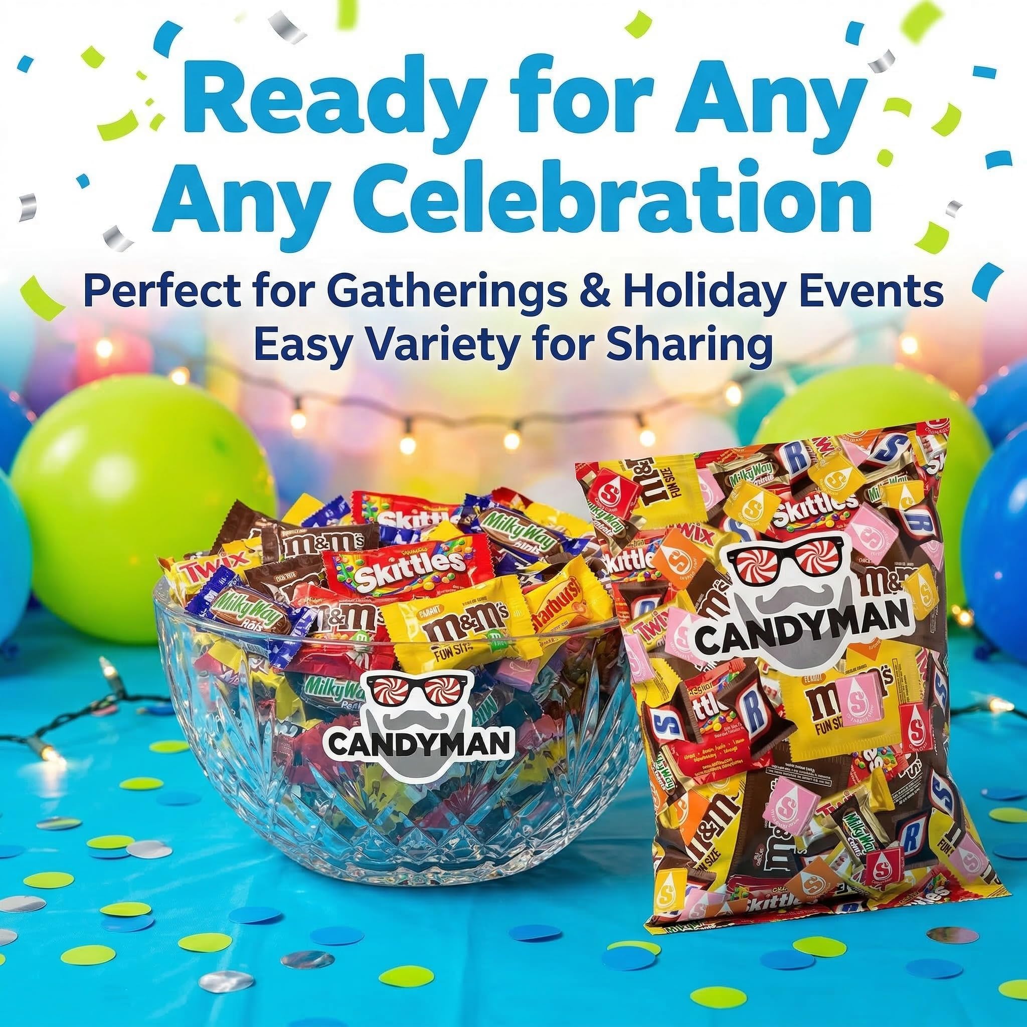Candyman individually wrapped candies preserve freshness and control portions