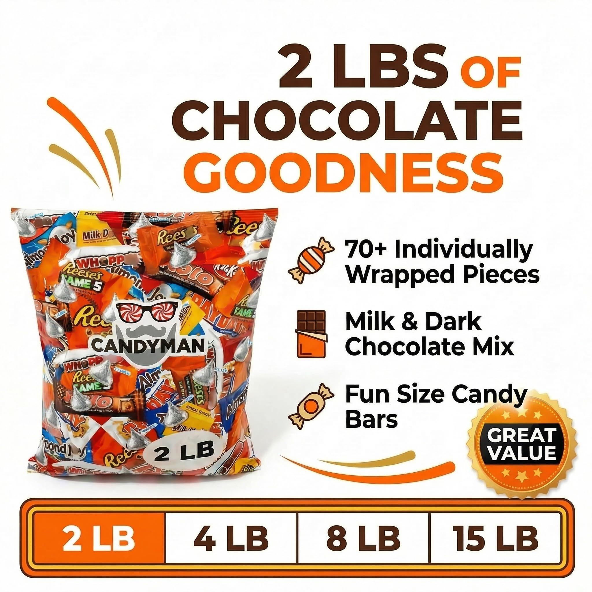 CANDYMAN milk and dark chocolate variety for holiday gifting and celebrations.