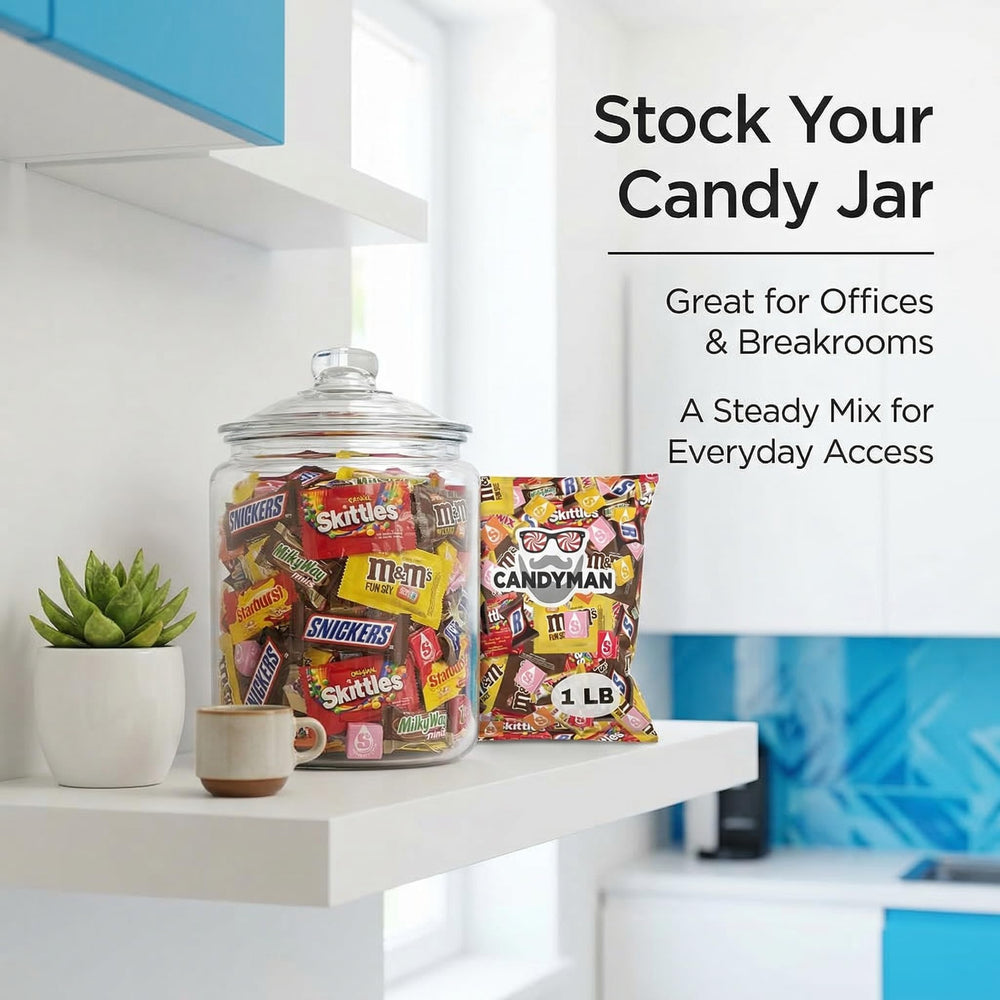 Candyman office snack bowl ready for quick access during breaks