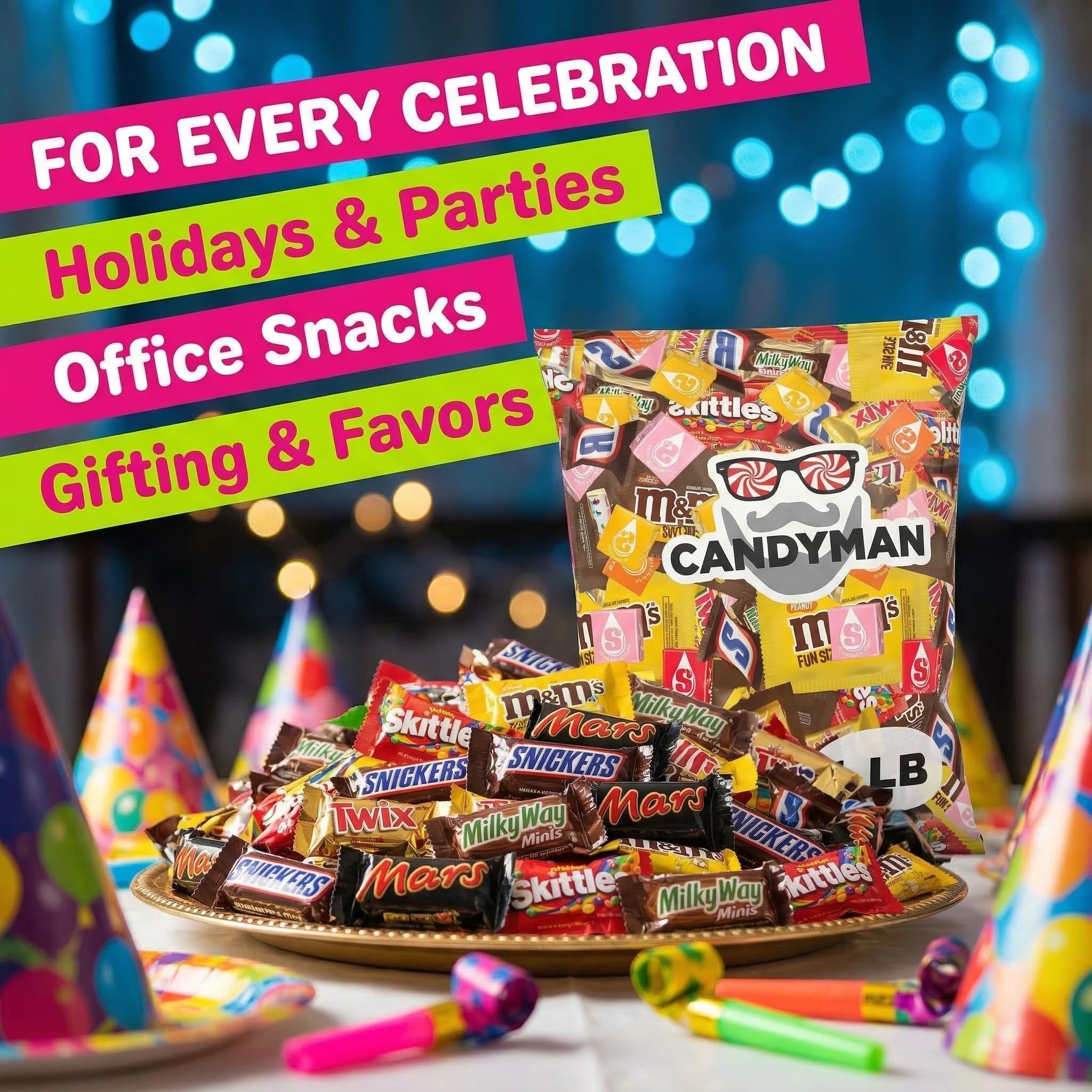 Candyman party favor candy bag ideal for celebrations and guest tables