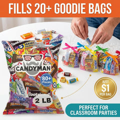 Candyman party favors candy pack provides shareable bites for celebrations.