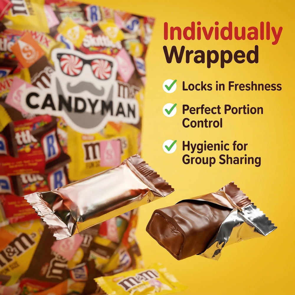 CANDYMAN variety pack fits holidays and celebrations with mixed flavors.