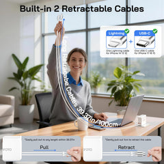 Caniifoto charger with extended cables for flexible desk use