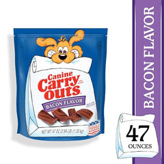 Canine Carry Outs Bacon Flavor soft-chewy treats ideal for training sessions.