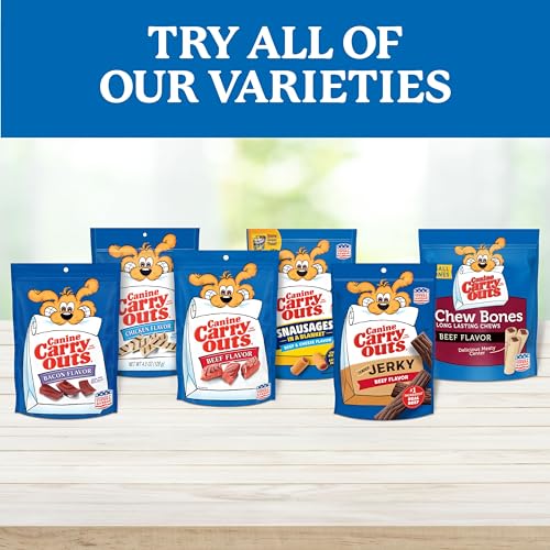 Canine Carry Outs beef-cheese treats resemble real beef in appearance