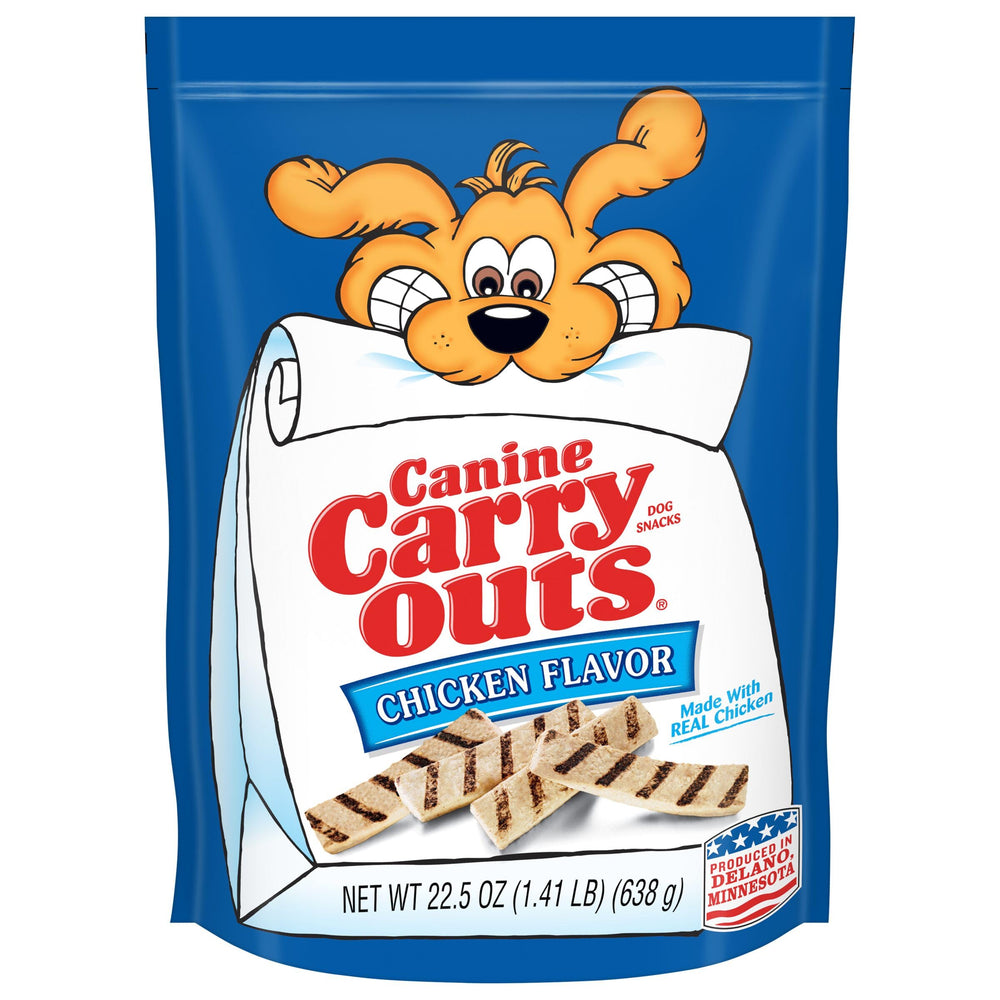 Canine Carry Outs chicken-flavor soft chewy treats for rewarding dogs during training.