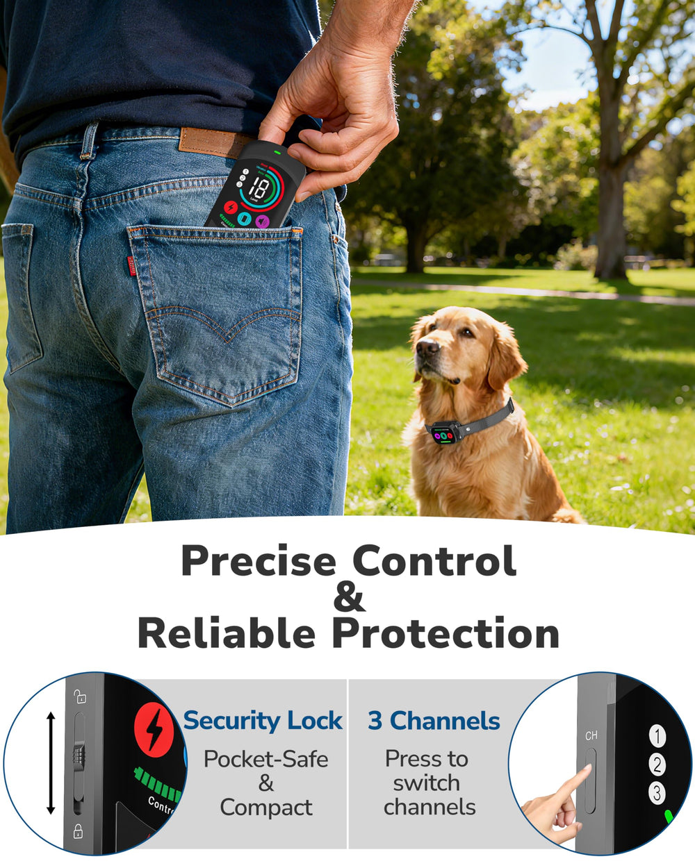 Canivix collar security lock prevents accidental remote activation.