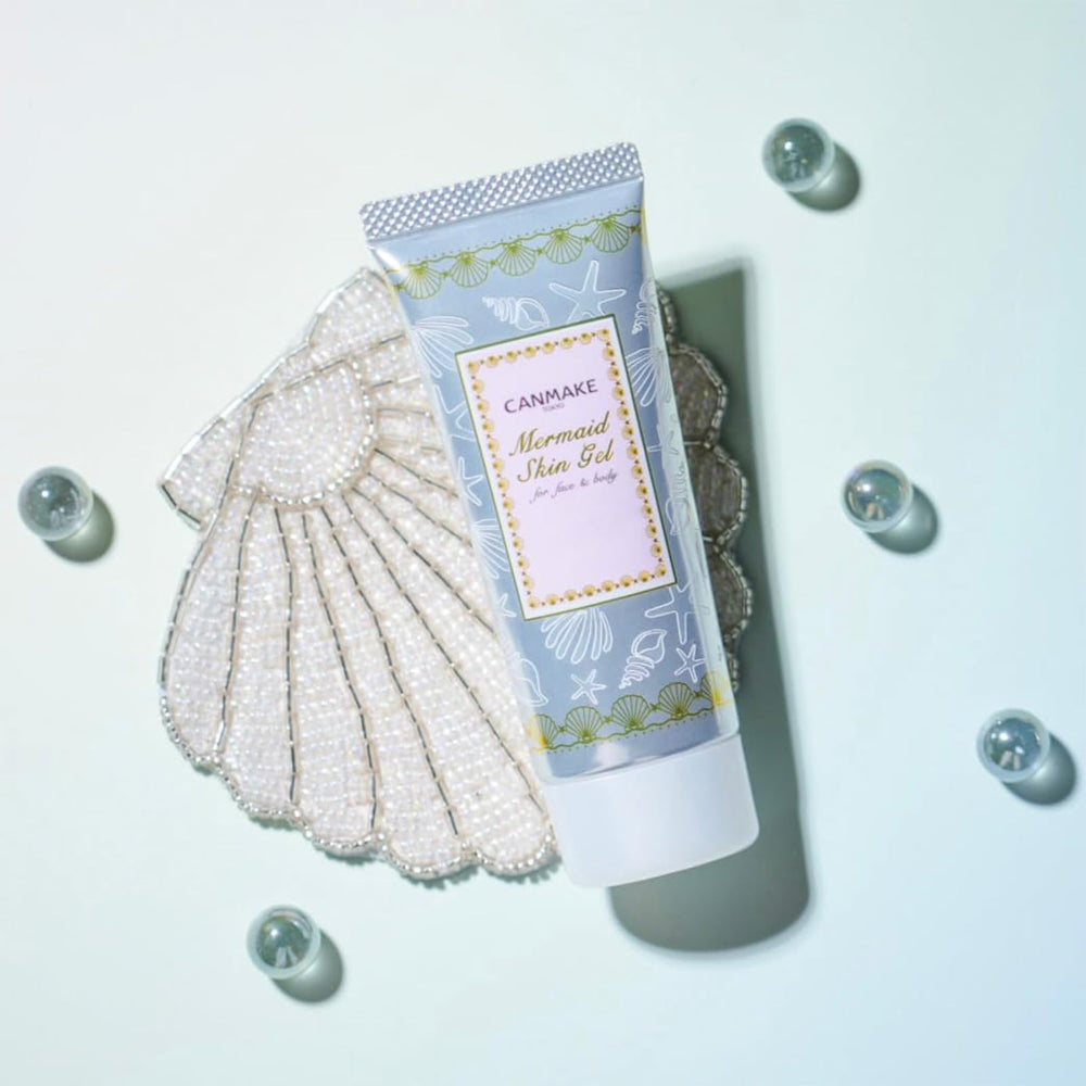 CANMAKE Mermaid Skin Gel 01 on-skin swatch shows light, non-sticky finish