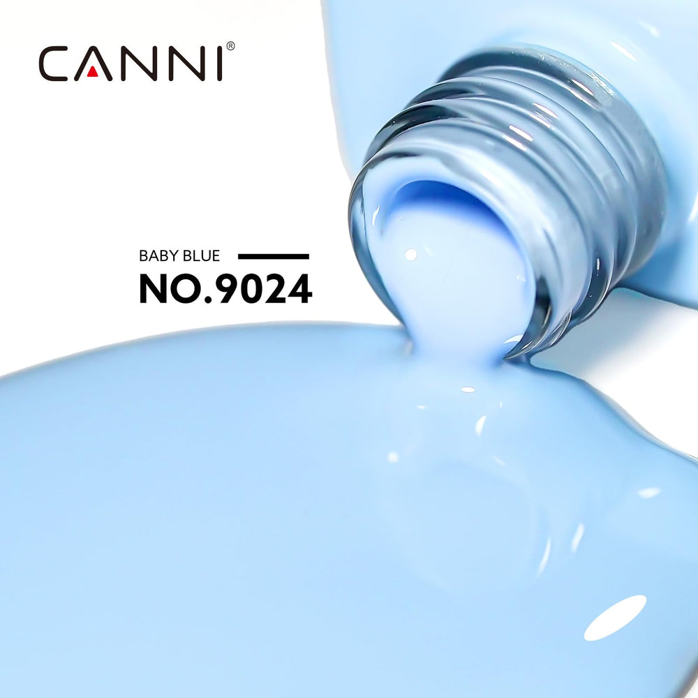 CANNI Baby Blue gel polish color view bottle to help shade selection