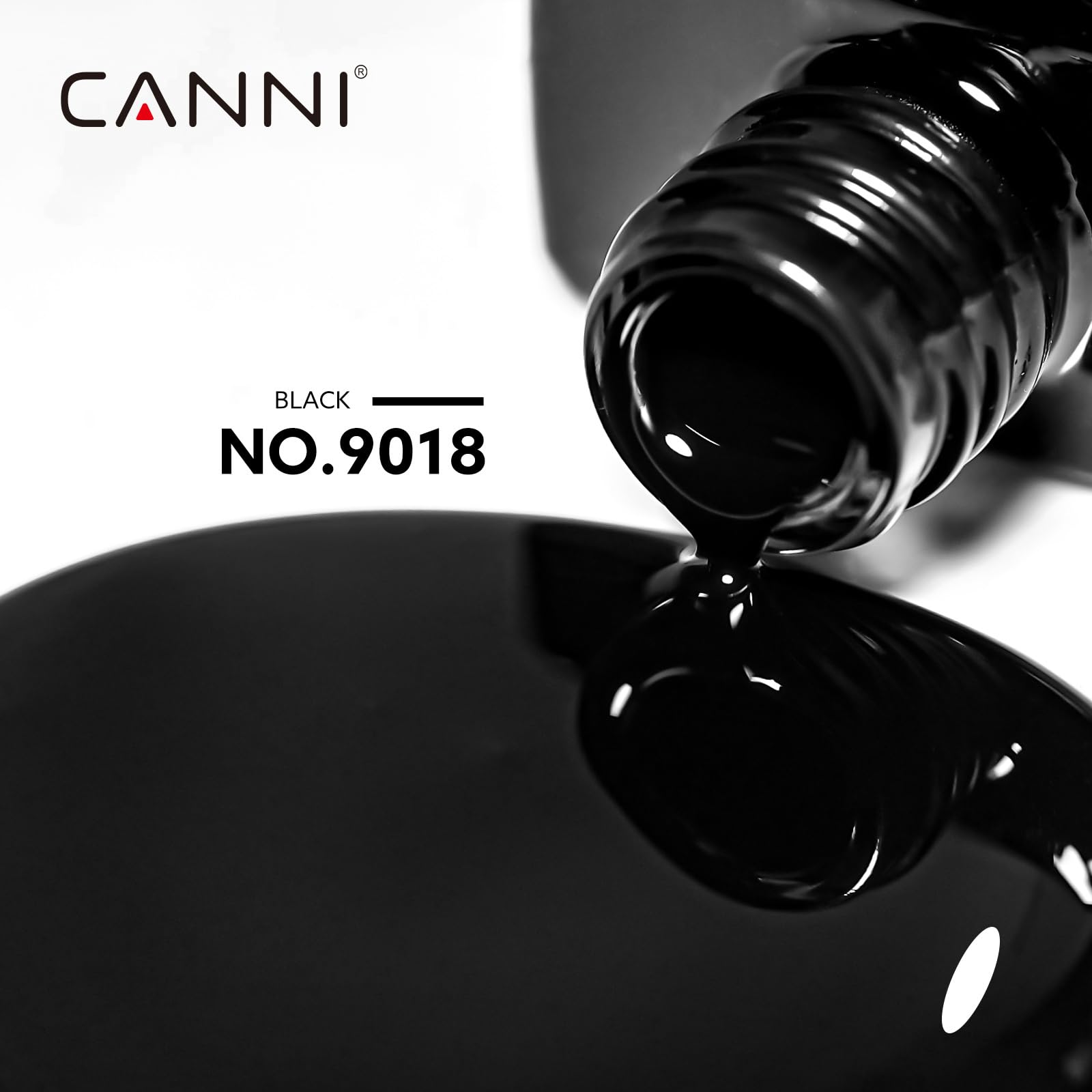 CANNI black gel polish swatches reveal even coverage and rich color
