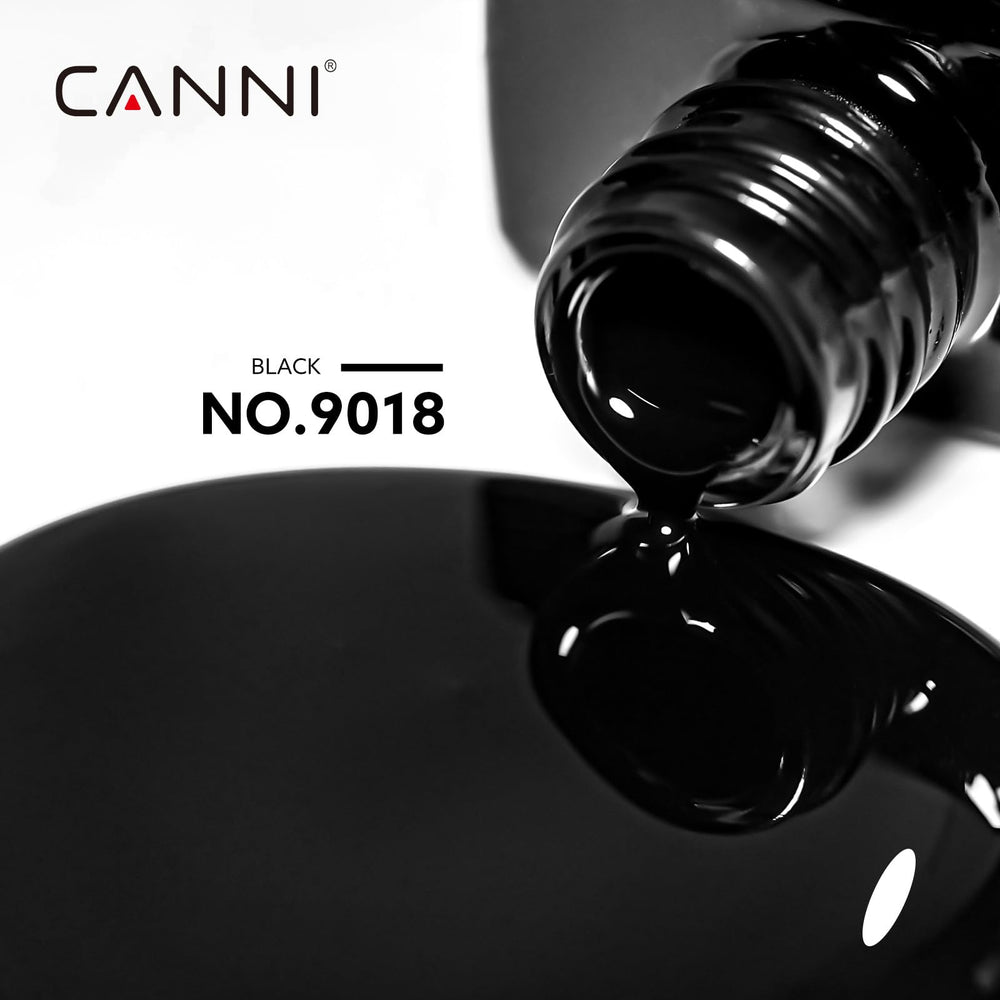 CANNI black gel polish swatches reveal even coverage and rich color