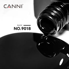 CANNI black gel polish swatches reveal even coverage and rich color
