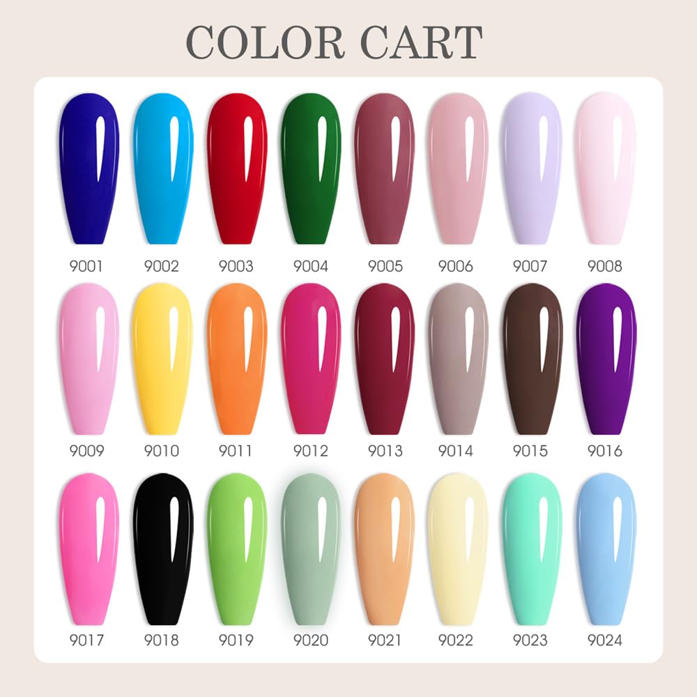 CANNI CC1 shade range display enables easy nail art planning.