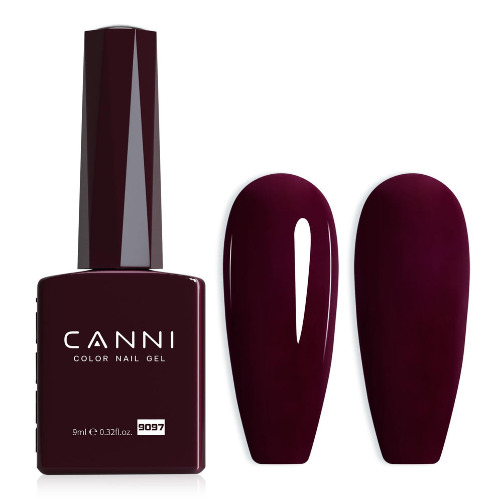 CANNI dark red gel nail bottle view shows rich color for precise manicure planning.