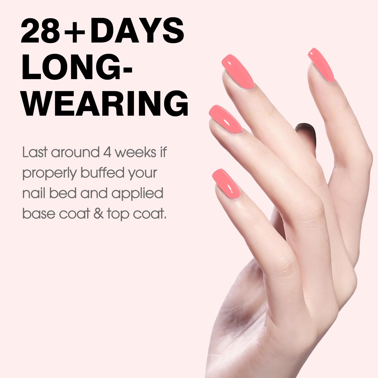 CANNI hot grapefruit pink swatch on nail shows high gloss finish