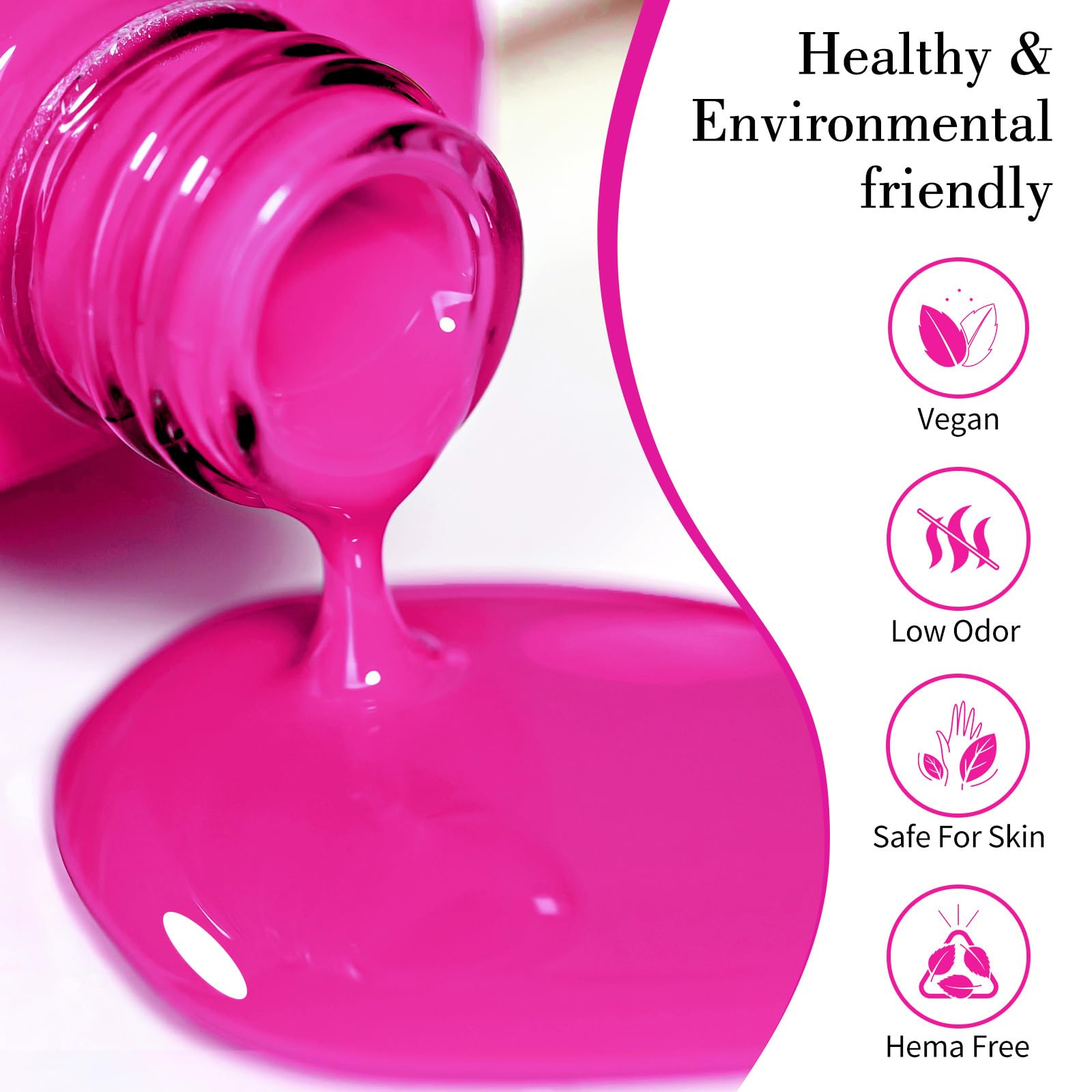 CANNI Hot Pink gel polish brush applying color for even, professional-looking nails.