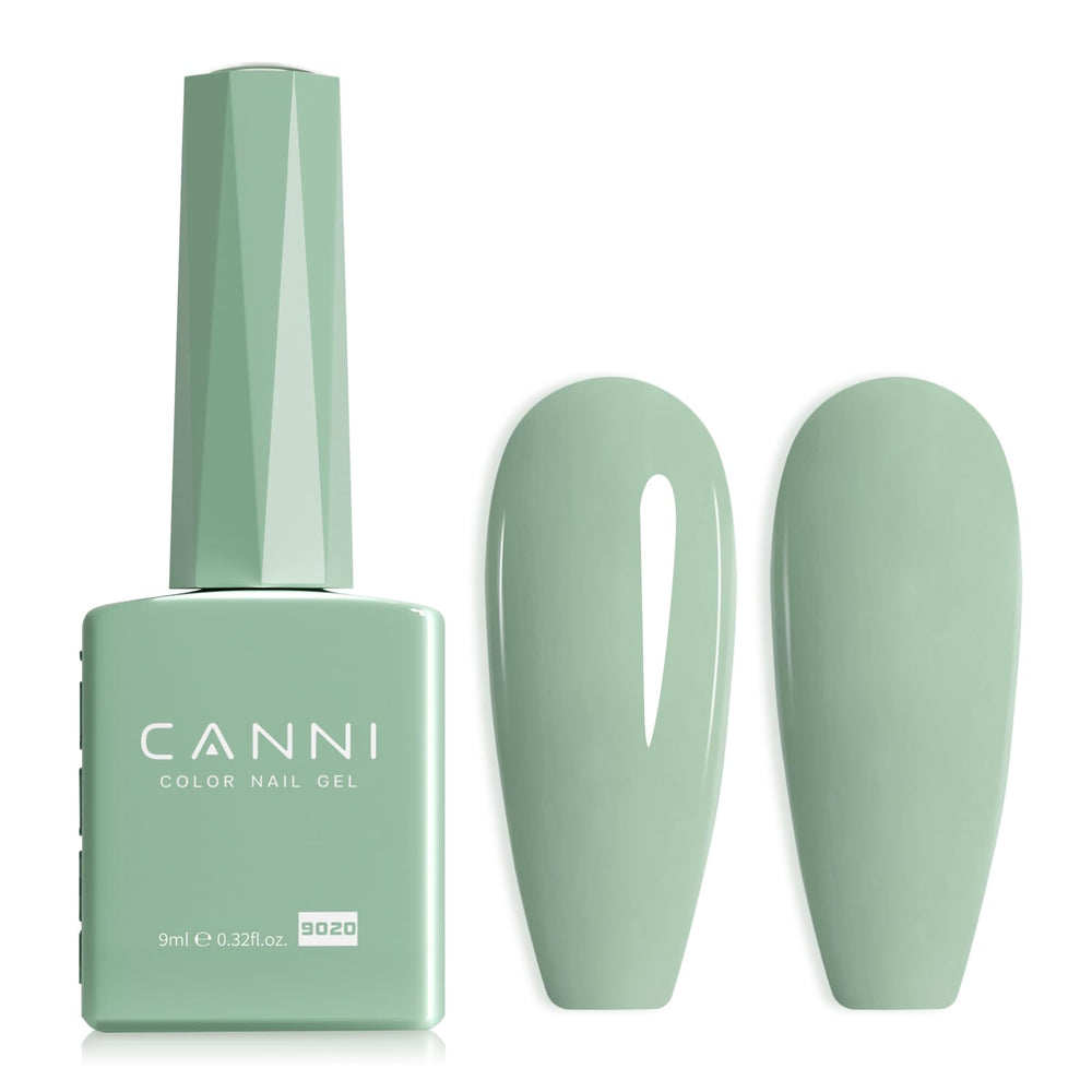CANNI Light Green Gel Nail Polish bottle view highlights accurate color for precise manicure.