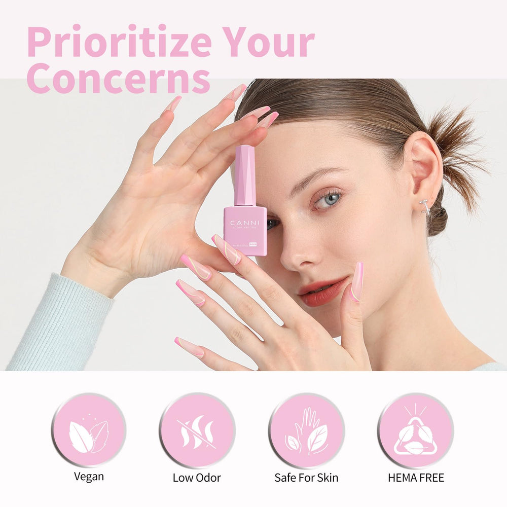 CANNI gel bottle with base and top coats enables smooth application