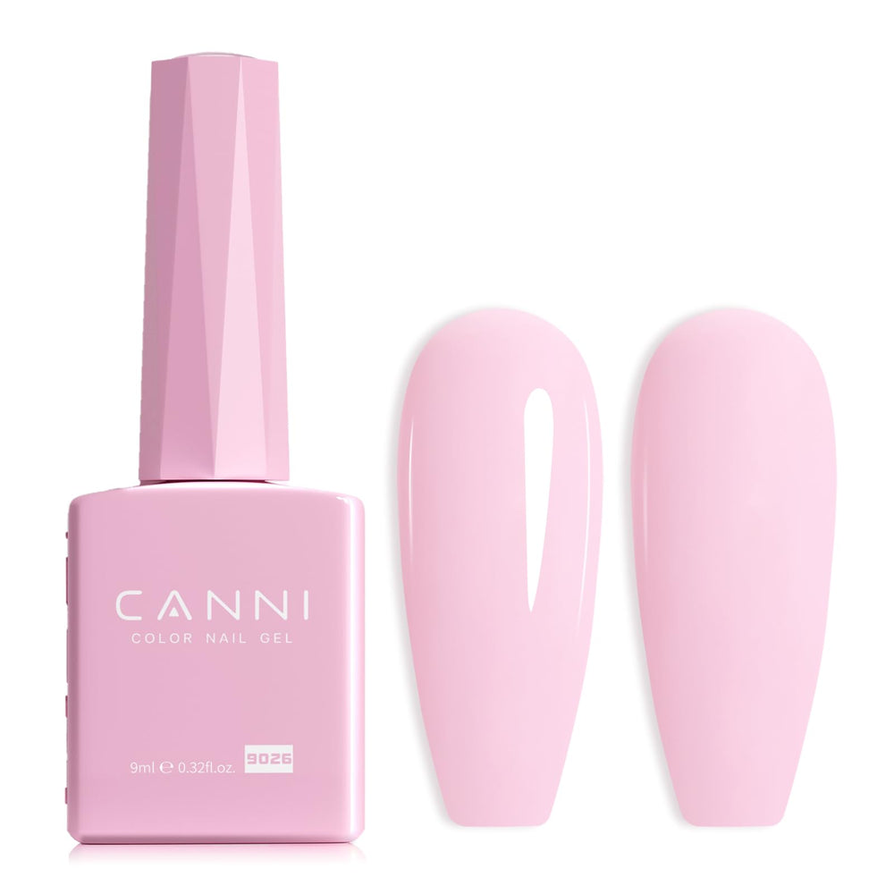 CANNI light pink gel polish bottle view shows true color for at-home manicure
