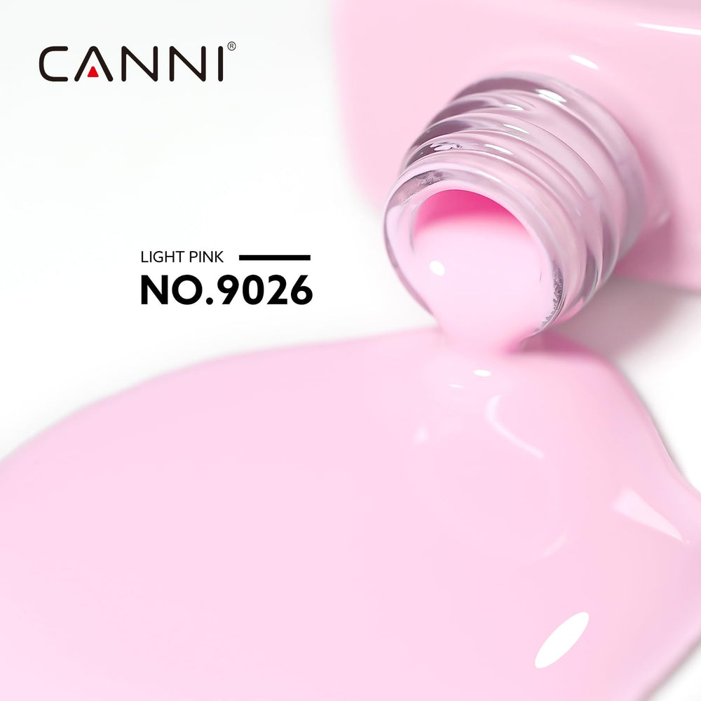 CANNI light pink gel color swatch demonstrates high-pigment coverage