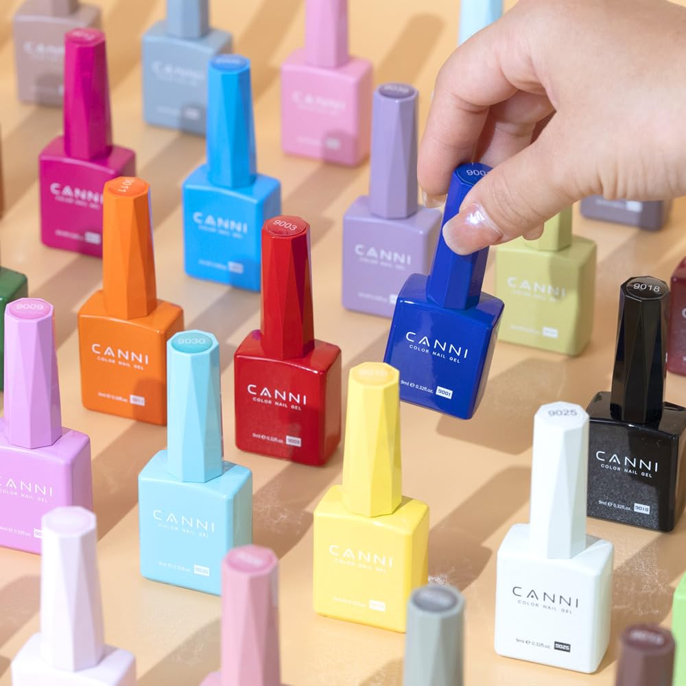 CANNI base and top coat image with 90-120 seconds cure guidance.