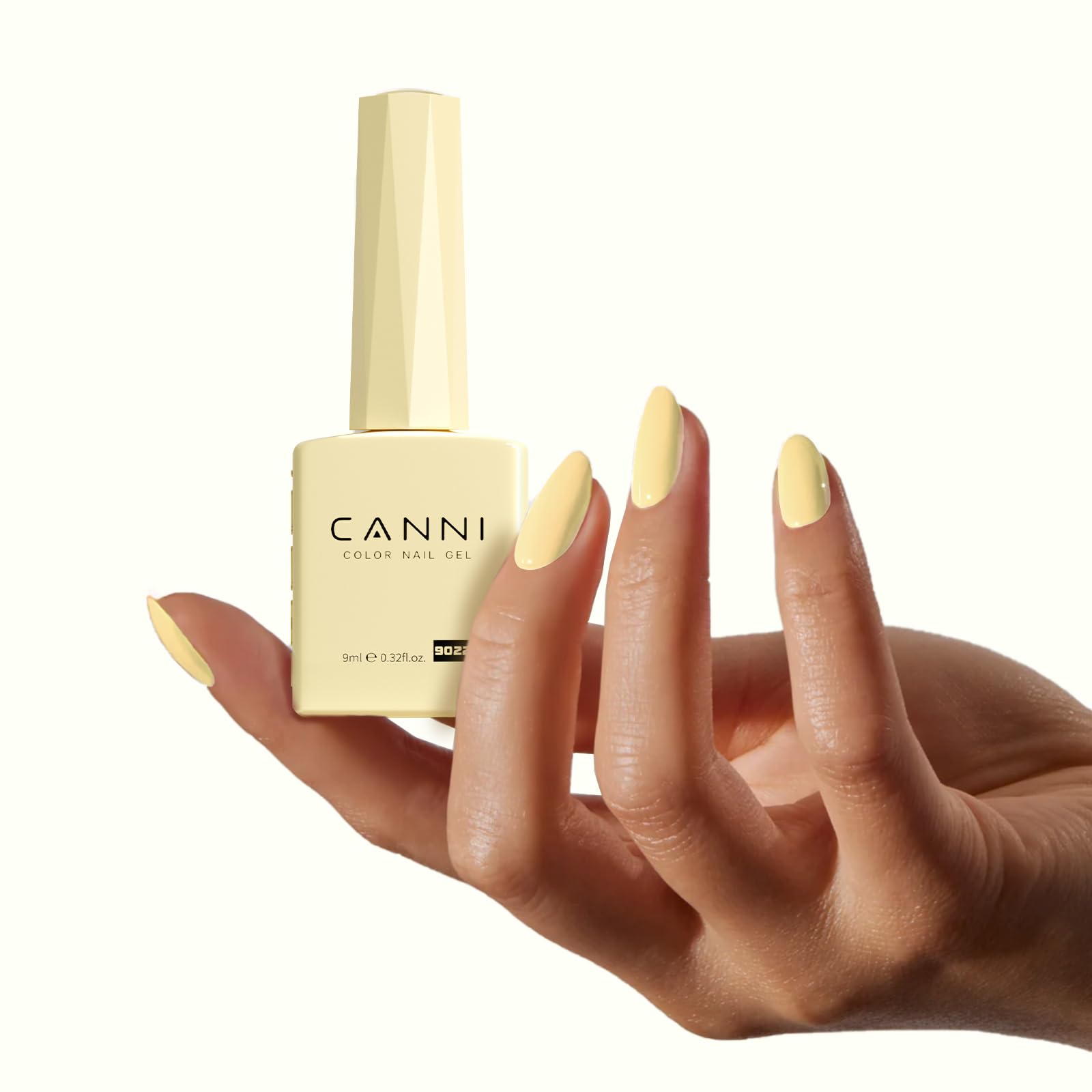 CANNI gel polish curing under UV/LED lamp for quick set.