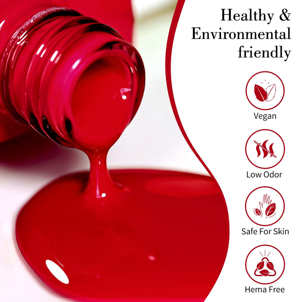 CANNI red gel nail polish bottle closeup highlighting high gloss and color.