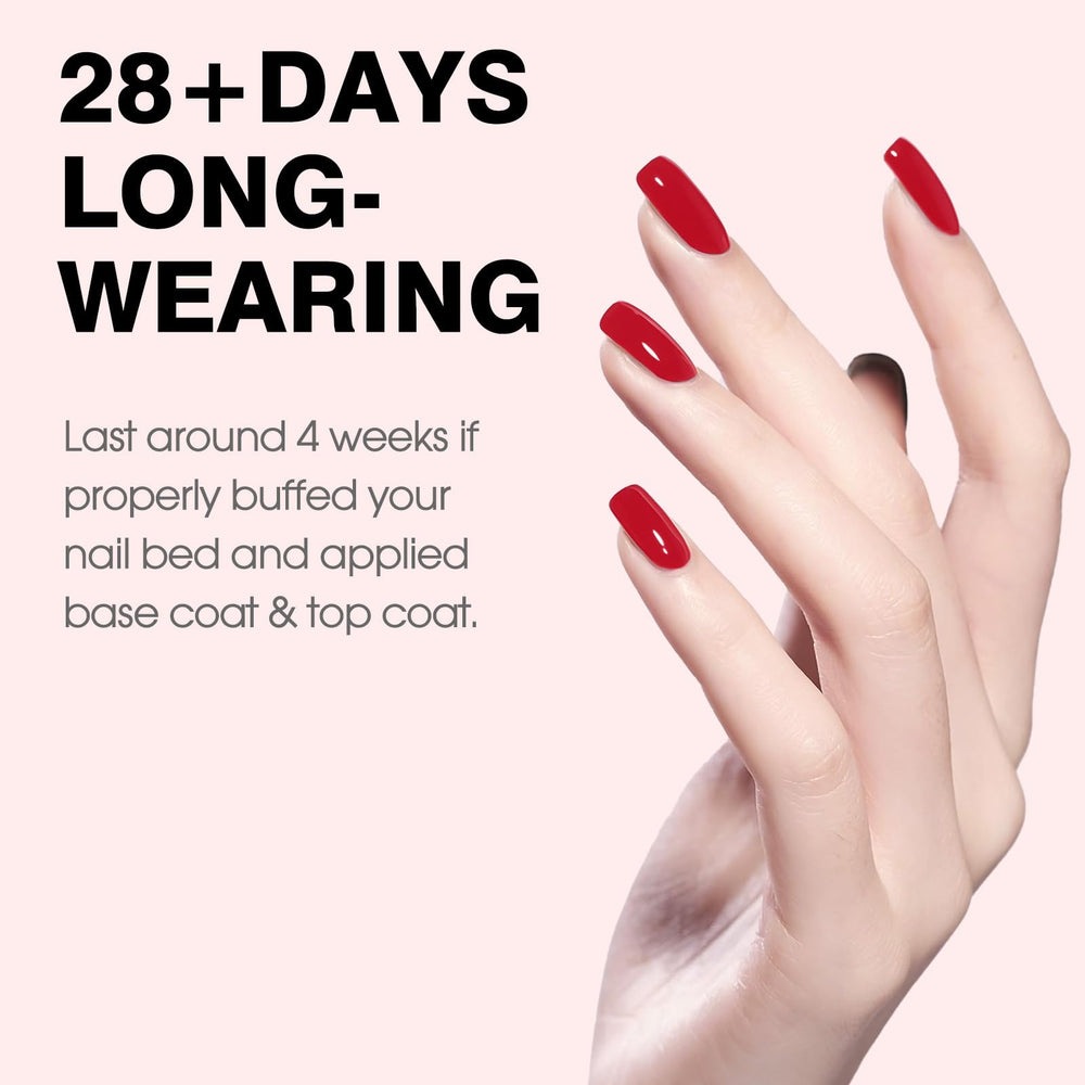 CANNI red gel nail polish brush stroke shows easy application.