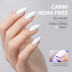 CANNI White Gel Nail Polish high-pigment coverage for rich white opacity