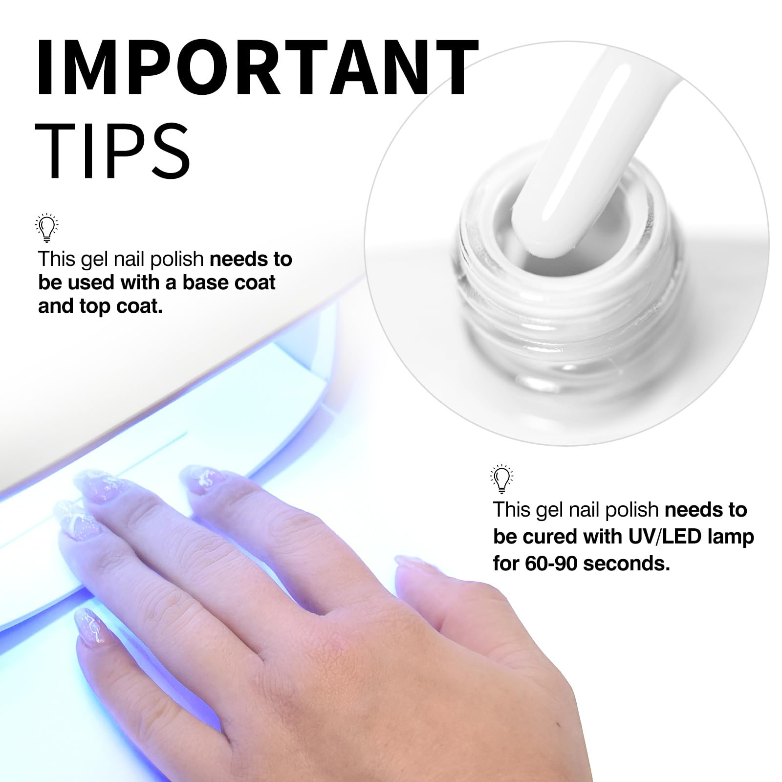 CANNI White Gel Polish reads a bright, salon-worthy shine under light.