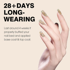 CANNI Glitter holographic gold glimmer shot captures multi-faceted shimmer.