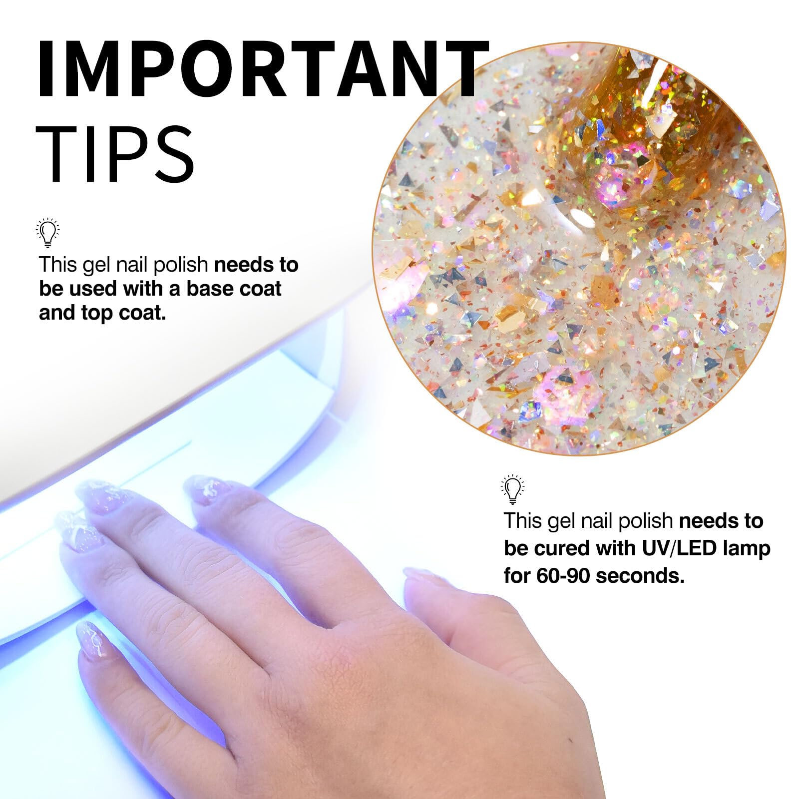 CANNI Glitter salon-quality wear showcase with long-lasting color on nails.