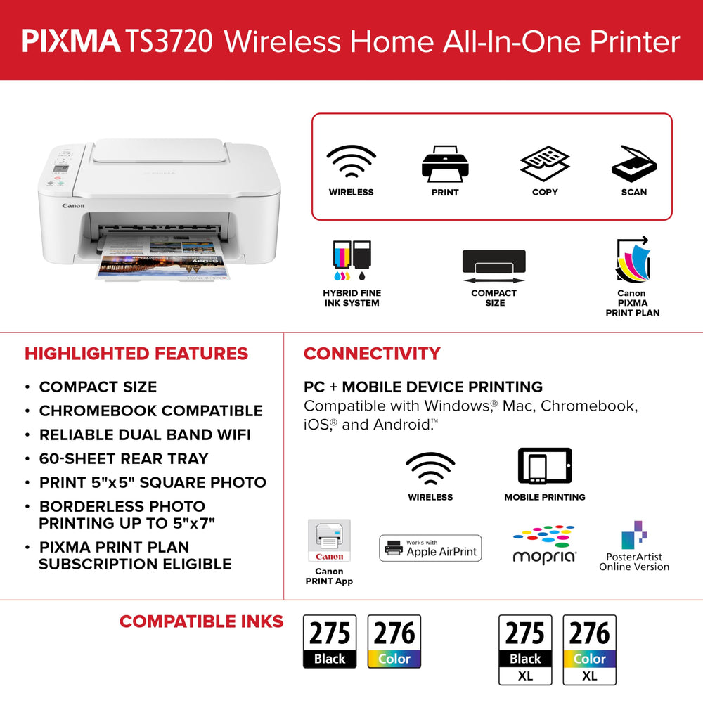Canon PIXMA TS3720 ink cartridge access for easy replacement.