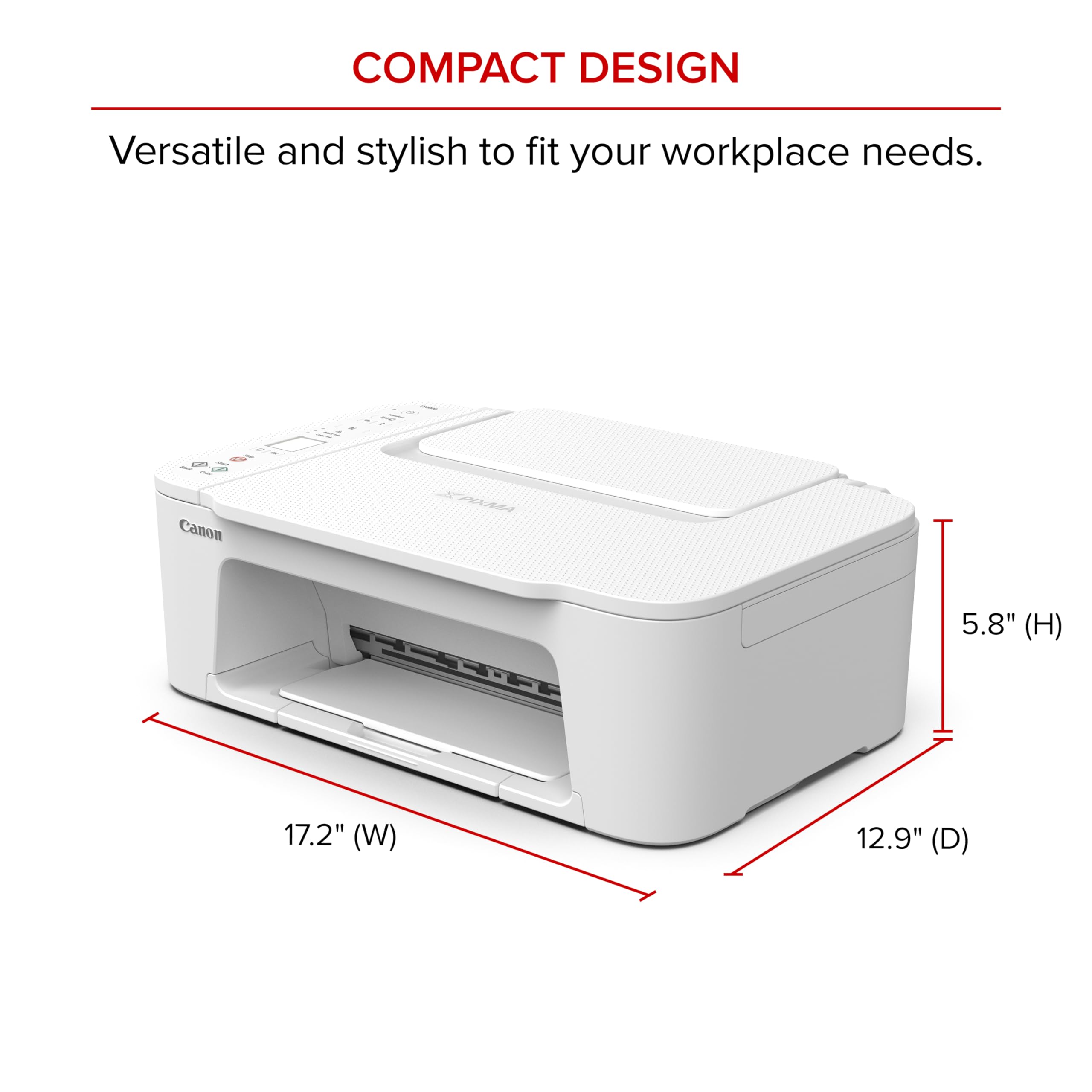 Canon PIXMA TS3720 media tray with 60-sheet capacity for daily use.