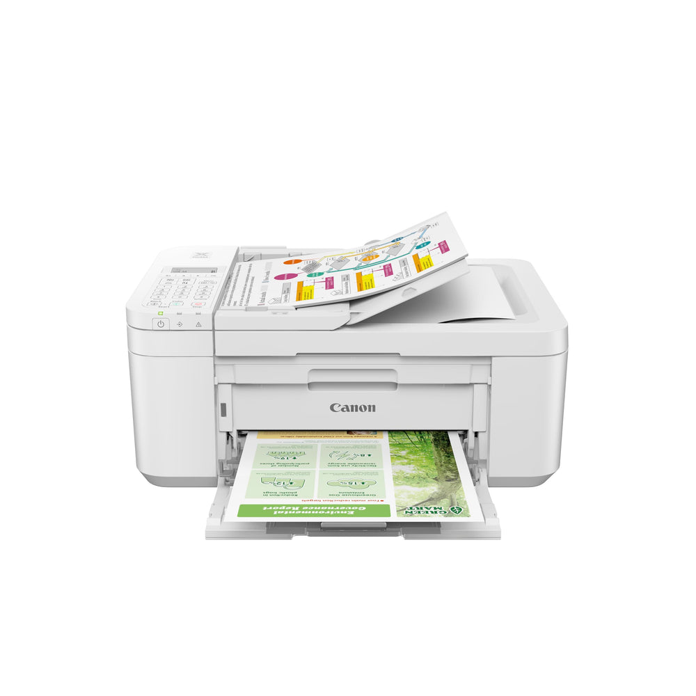 Canon PIXMA TR4720 front view, compact home office printer for everyday tasks.