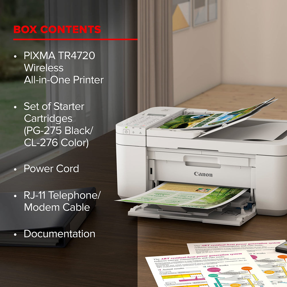 Canon PIXMA TR4720 wireless printing supports mobile and cloud workflows.