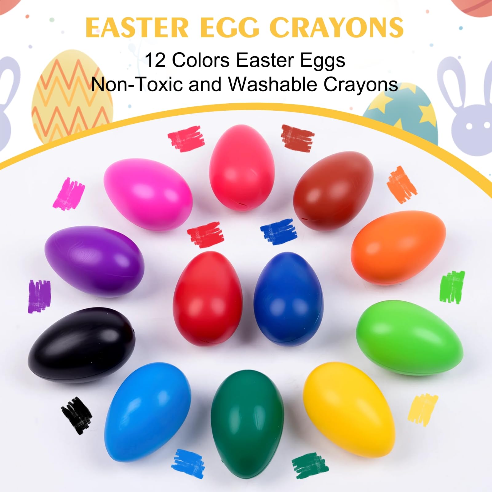 Canscci Egg-Shaped Crayons hand grip design helps small hands color comfortably.